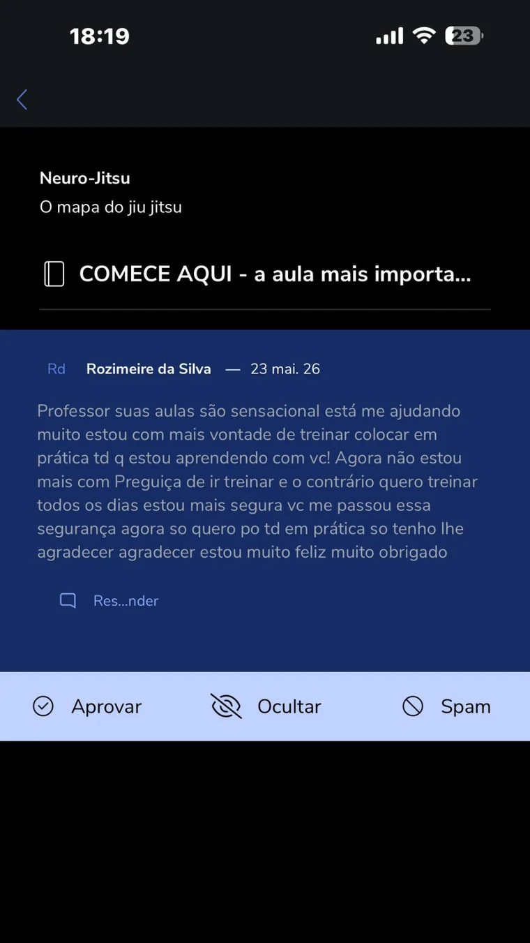 Print de prova social Neuro-Jitsu 9