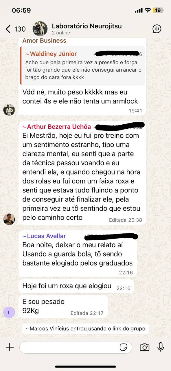Print de feedback: Clareza mental no treino.