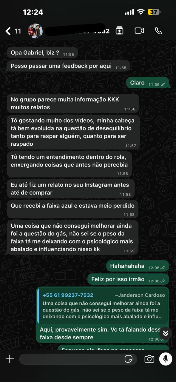 Print de feedback: Mais leitura do desequilíbrio.